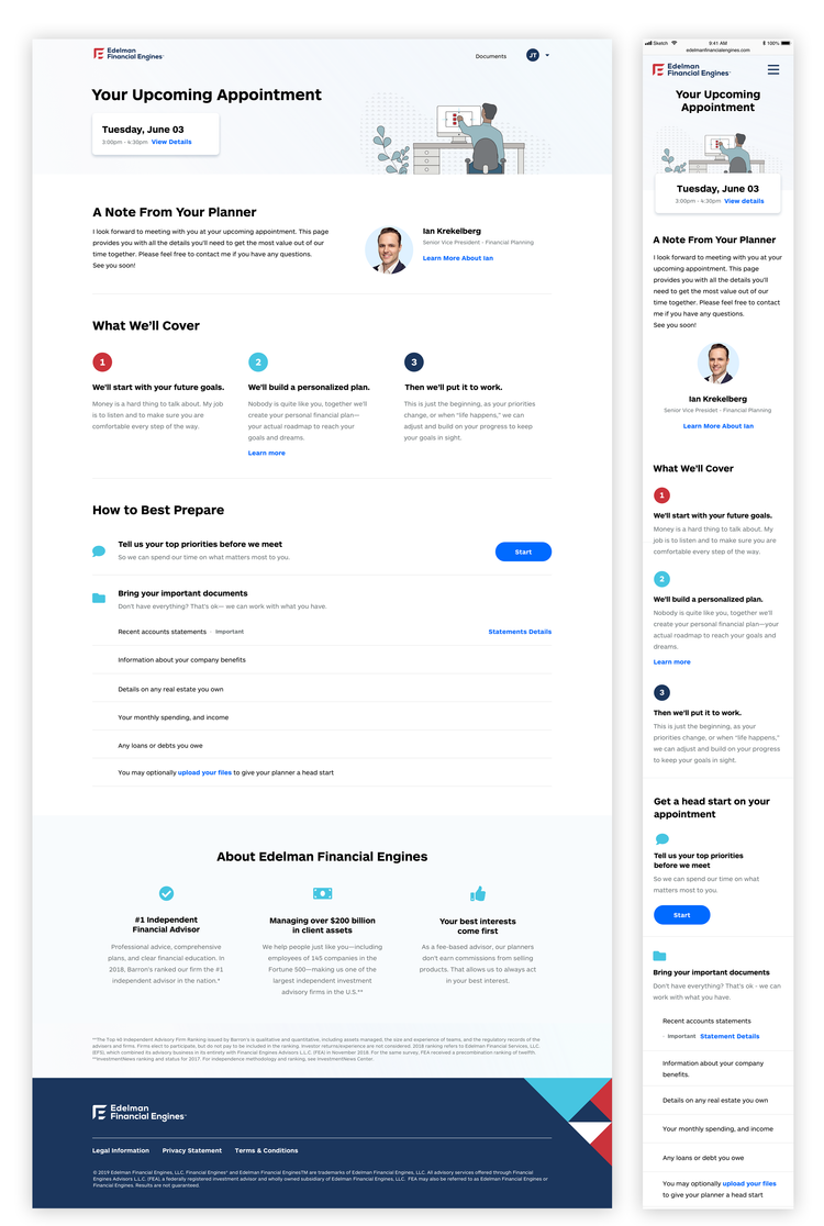 Edelman Financial Engines prospect-facing application